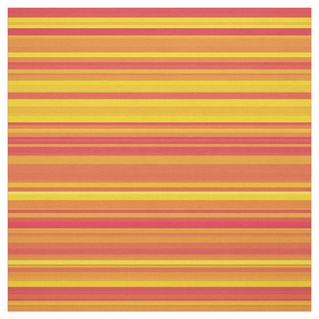 Tissu Bandes orange jaune rouge (Échantillon)
