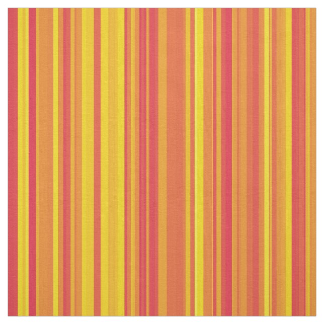 Tissu Bandes orange jaune rouge (Échantillon)