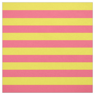 Tissu Bandes roses et jaunes