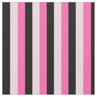 Tissu Bandes roses et noires