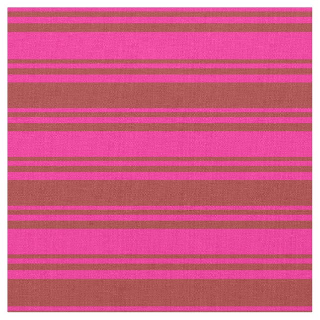 Tissu Bandes roses profondes et Brown (Fermer)