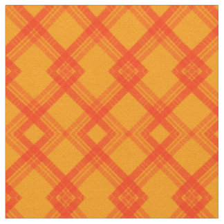 Tissu Bandes rouges sur un jaune orange vif