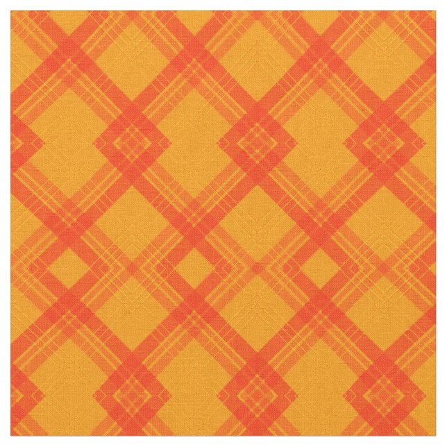 Tissu Bandes rouges sur un jaune orange vif (Fermer)