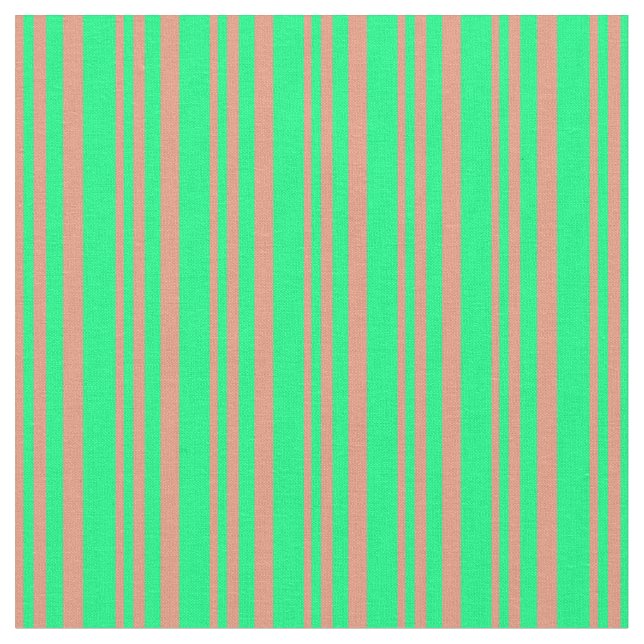 Tissu Bandes Saumons foncées et vertes (Fermer)