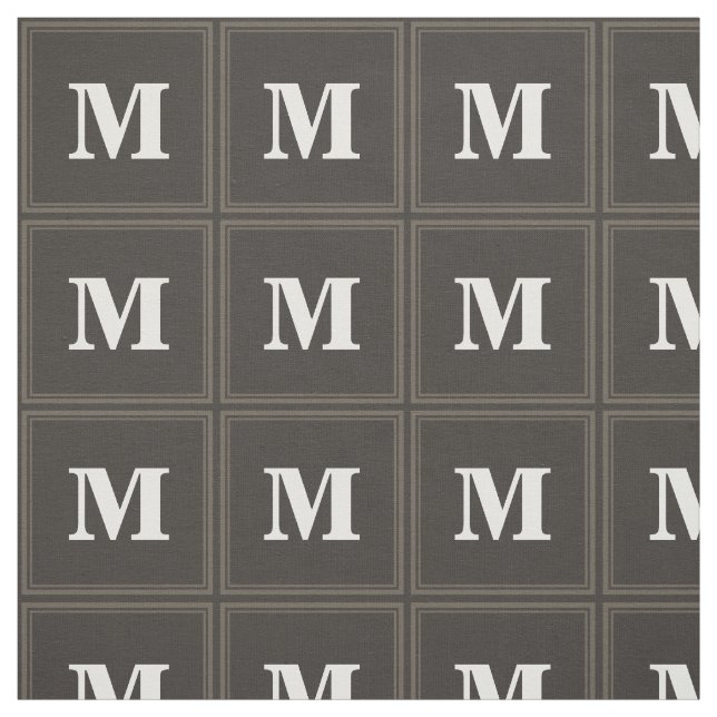 Tissu Bandes taupe monogramme (Échantillon)