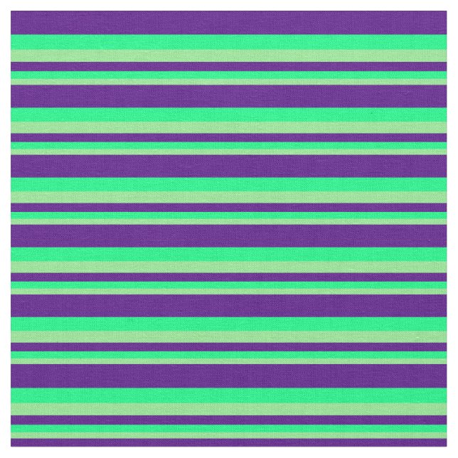 Tissu Bandes vert clair, vert et indigo (Fermer)
