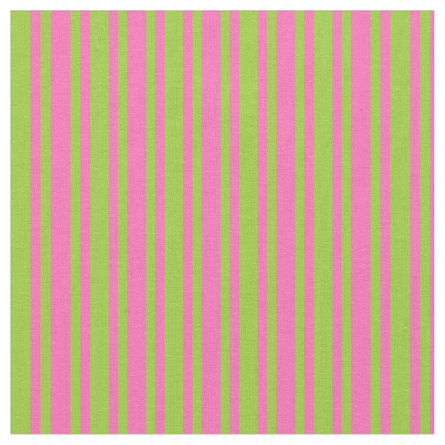 Tissu Bandes vertes et roses chaudes (Fermer)