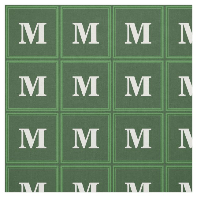 Tissu Bandes vertes monogrammes (Échantillon)