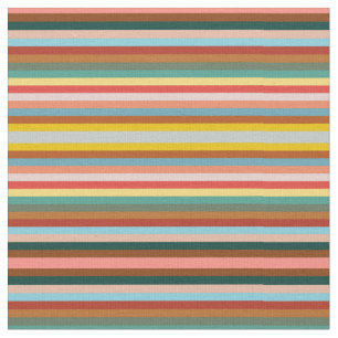 Tissu Bandes verticales rétro colorées