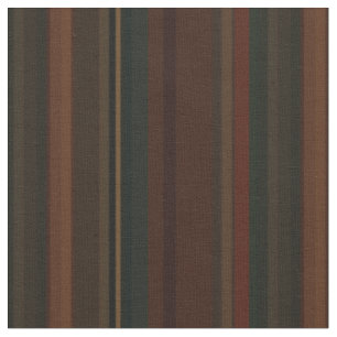Tissu Bandes verticales ton terre en rouille, sarcelle e