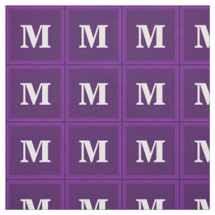 Tissu Bandes violettes monogrammes