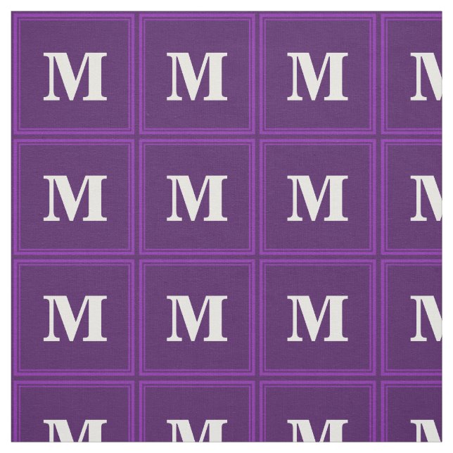 Tissu Bandes violettes monogrammes (Échantillon)
