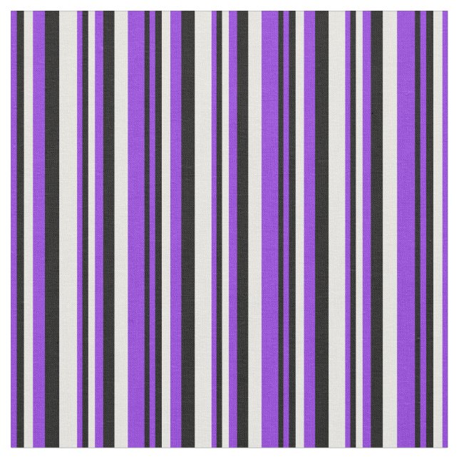 Tissu Bandes violettes, noires et blanches (Fermer)