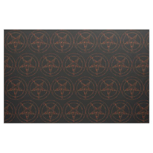 Tissu Baphomet en fer rouillé Démon Goth Fabric