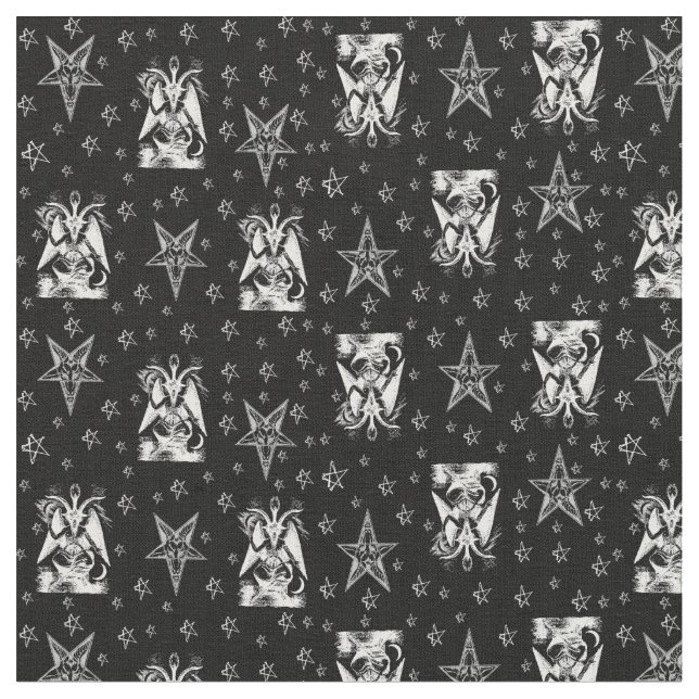 Tissu Baphomet Pentagrammes os Occulte Goth Fabric (Fermer)