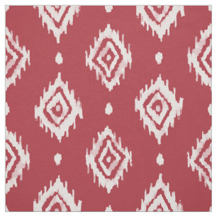 Tissu BARBARIAN Boho Ikat Diamond Rouge