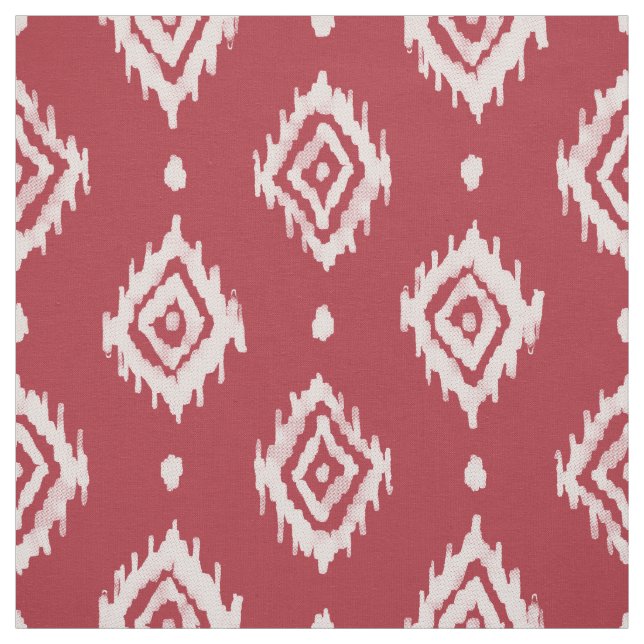 Tissu BARBARIAN Boho Ikat Diamond Rouge (Échantillon)