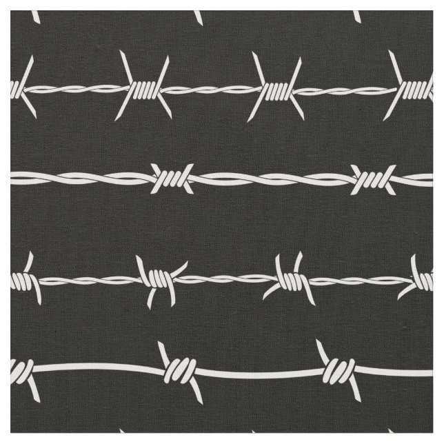 Tissu Barbelé métallique clôture noire blanche moderne (Fermer)