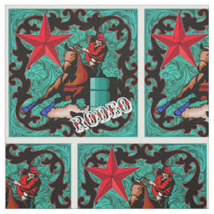 Tissu Baril occidental de cow-girl de rodéo emballant l