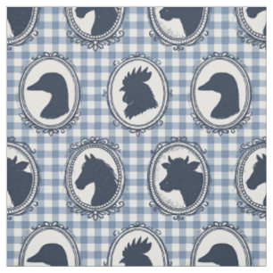 Tissu Barnard rustique à carreaux - Bleu marine