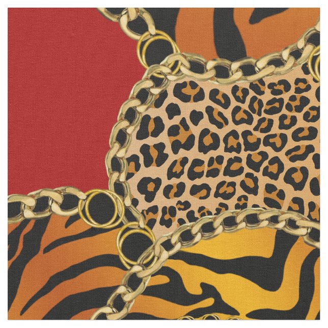 Tissu Baroque Moderne Imprimé Animal Avec Chaînes (Fermer)