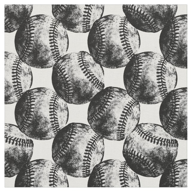 Tissu Baseball Russe Black Baseballs Messenger Style Ink (Fermer)