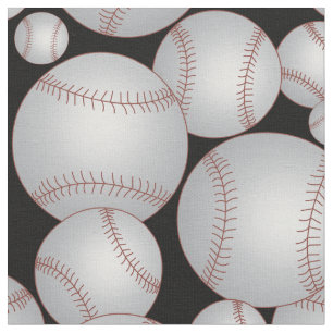 Tissu Baseballs Motif Grey
