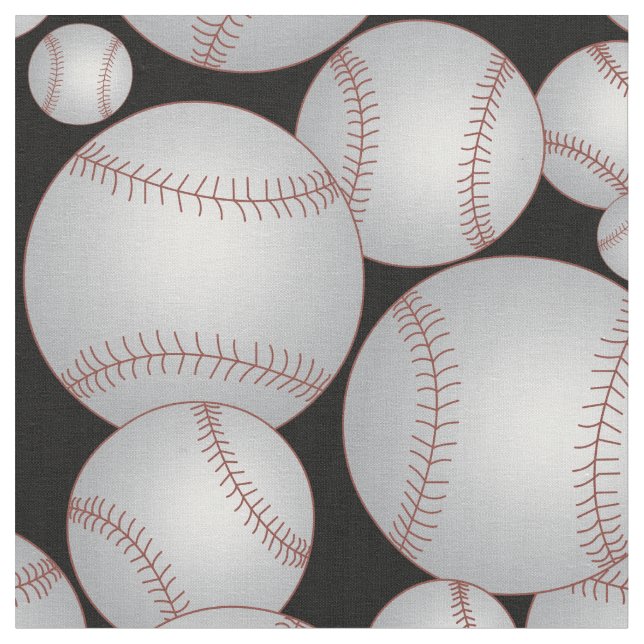 Tissu Baseballs Motif Grey (Fermer)