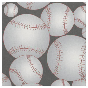 Tissu Baseballs Motif Grey