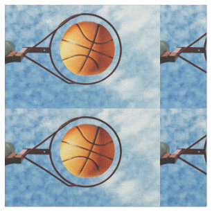 Tissu Basket-Ball Orange Dans Un Basket-Ball,