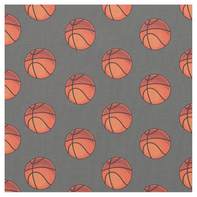 Tissu Basket-ball sur gris foncé (Fermer)
