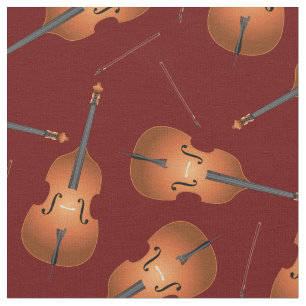 Tissu Bass droit Jazz Musique Musicien Salle Décor Rouge