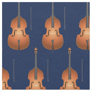 Tissu Bass Upright Jazz Music Musicien Salle Décor Bleu