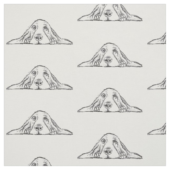 Tissu basset blanc (Échantillon)
