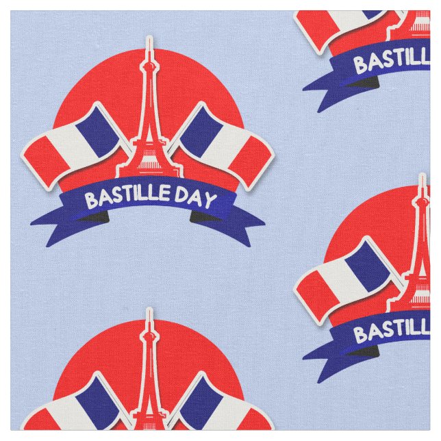 Tissu Bastille Jour Drapeaux français Tour Eiffel (Fermer)