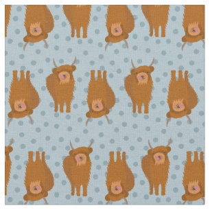 Tissu Bataille de Highland sur Pois bleu pâle