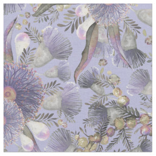 Tissu Bataille de Mauve romantique et Eucalyptus
