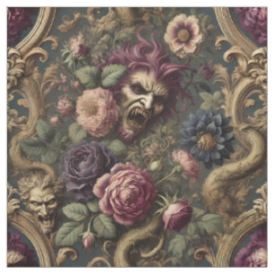 Tissu Batailles et fleurs baroques - Carreaux de déclara