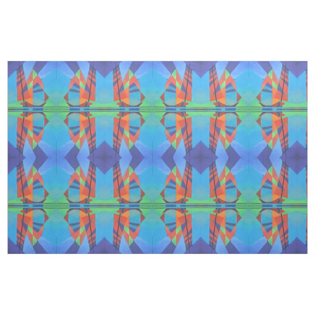 Tissu Bateau Abstrait Art Junk contre Deep Blue Sky (Fat Quarter)