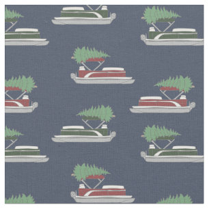 Tissu Bateau ponton avec sapin de Noël sur le dessus à