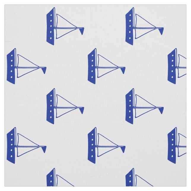 Tissu Bateaux bleus nautiques en blanc (Échantillon)