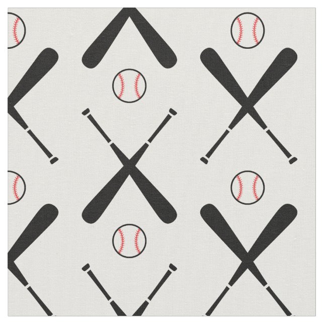 Tissu Bateaux de baseball croisés, blancs - taille perso (Fermer)