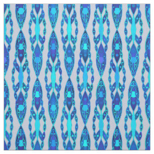 Tissu Batik tribal - gris bleu et argenté de saphir