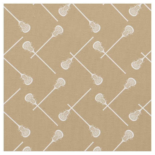 Tissu Bâtons blancs de crosse d'or à motif (Fermer)