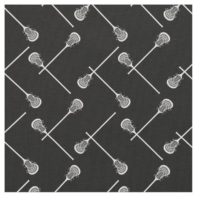 Tissu Bâtons blancs de crosse noire à motifs (Fermer)