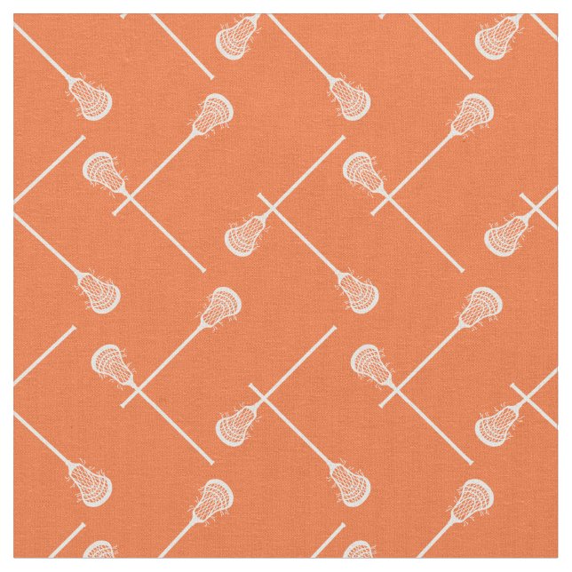 Tissu Bâtons blancs de crosse orange à motifs (Fermer)