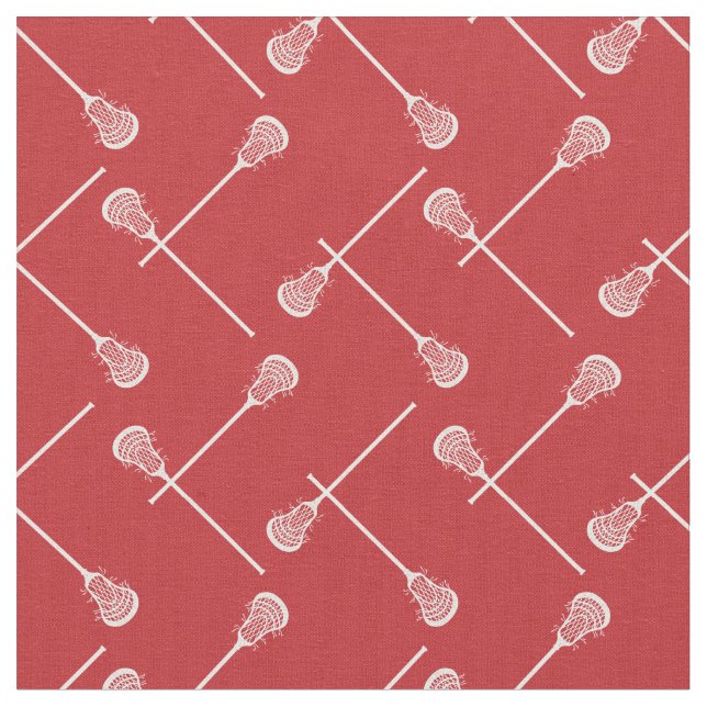 Tissu Bâtons blancs de crosse rouge à motifs (Fermer)