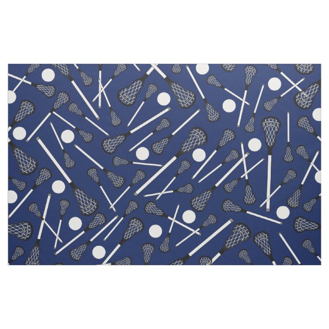 Tissu Bâtons de lacrosse de bleu marine (Yard)