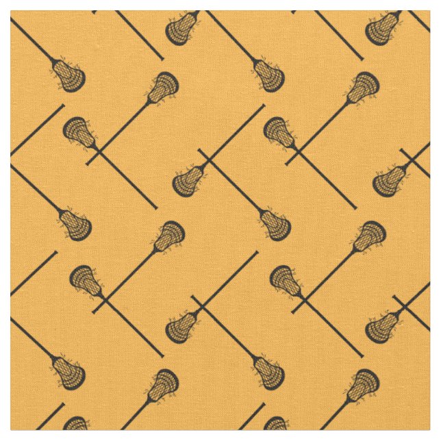 Tissu Bâtons noirs de crosse jaune à motifs (Fermer)