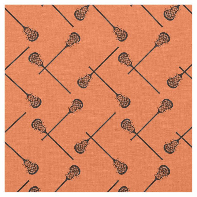 Tissu Bâtons noirs de crosse orange à motifs (Fermer)